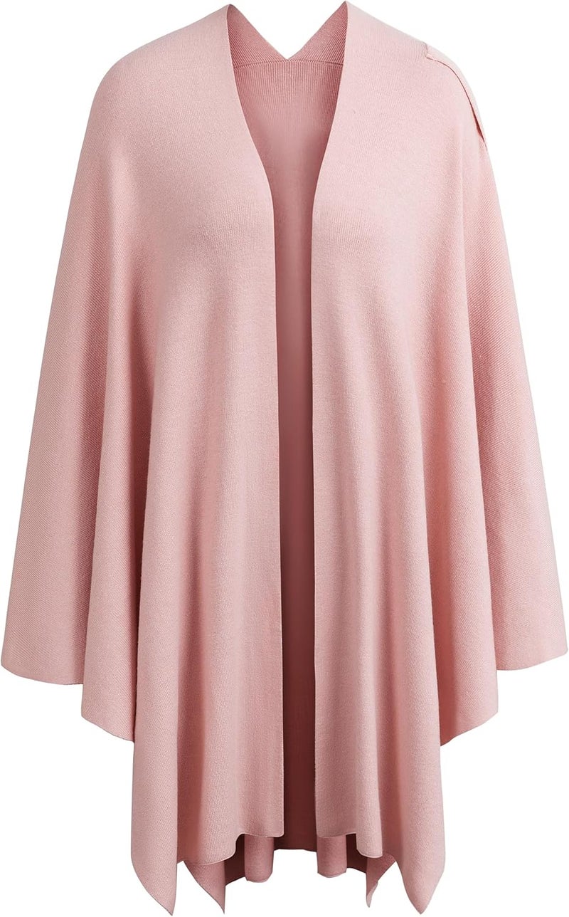 Puli Womens Large Cross Front Poncho Sweater Wrap Topper Knitted Elegant Shawls Cape for Fall Winter - Image 5